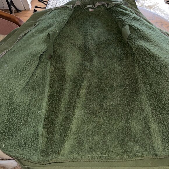 C50 Gorgeous vintage army coat /pit to pit-25/no flaws! removable wool fleece - Picture 7 of 10